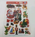 1997 Vintage Beistle Christmas Clings Santa's Workshop 11PC Window Decorations. Fixed Price $11.99.