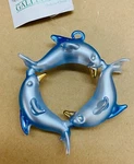 Gallerie Ii Glass Dolphin Blue Wreath Ornament Coastal Beach Gift Boxed Nip. Fixed Price $12.95.