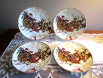 4 Williams Sonoma Twas The Night Before Christmas / Santa Sleigh Salad Plates. Fixed Price $89.95.