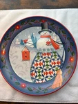 Jim Shore Winter Folk Snowman Decorative Plate 11 1/4 Certified International. Fixed Price $10.76.