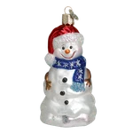 Old World Christmas Happy Snowman Blown Glass Ornament. Fixed Price $22.99.