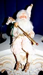 Wonderful Shelf Sitter Santa's W/hobby Horse Cream Velvet & Golden Brocade. Fixed Price $29.95.