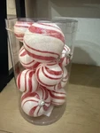 Christmas Candy Cane Peppermint Swirl Red & White Ornaments Hobby Lobby Set Of 8. Fixed Price $9.99.