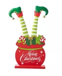Glitzhome 24.5"H Christmas Wooden/metal Elf Legs In Gift Box Porch Cor. New. Fixed Price $44.99.