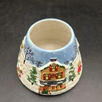 Yankee Candle Christmas Holiday Jar Topper Lamp Shade Winter Village Scene. Fixed Price $15.00.