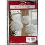 Holiday Time 16" White Pom Christmas Decorations Lot Of Packs. Fixed Price $12.99.