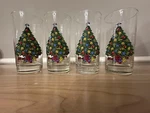 4 Vintage Christmas Tree Highball Glasses Carlton Tumblers Tableware. Fixed Price $21.99.