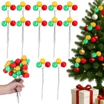 Suncalla Christmas Tree Ball Picks Satin Red Green Gold 7.9'' 12 Pcs. Fixed Price $11.90.