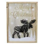 Northlight 16" Wooden Moose With Snowflakes And Trees Lighted Christmas Box. Fixed Price $28.97.