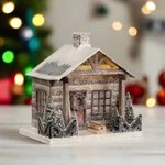 Ragon House Christmas Putz Style Light Up 10.75 Timber Frame Log Cabin 6. Fixed Price $134.00.