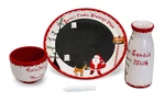 Child To Cherish Santas Message Set, Cookie Plate, Milk Jar,. Fixed Price $57.00.