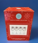 Martha Stewart 'holiday Garden' Set 3 Clear Wine Glass Red Christmas New-read. Fixed Price $20.99.
