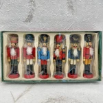 Vtg Kurt Adler Wooden Nutcracker Ornament Set Of 6 Santa's World Christmas. Fixed Price $15.99.