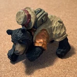 Black Bear Figurine Hiking Hat Backpack Rustic Decor Fairy Garden Camping Cabin. Fixed Price $9.95.