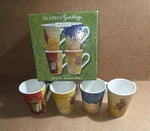 Mugs Stoneware Oneida "season Greetings" Christmas Set Of 4. Fixed Price $18.00.