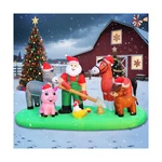 Domkom 7FT Christmas Inflatable Blow Up Decorations, Santa Claus Farm Scene W.... Fixed Price $131.31.