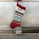 West Elm Kids Fair Isle Knit Christmas Stocking Snowmen Multicolor Monogrammed. Fixed Price $24.95.