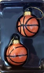 Set Of 2 Small Basketball Gift Boxed Glass Christmas Ornaments By Kurt Adler. Fixed Price $11.99.
