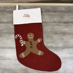 Pottery Barn Holiday Icons Gingerbread Man Crewel Christmas Stocking Monogrammed. Fixed Price $19.95.