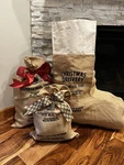 Harrow & Green Christmas Santa Burlap Sacks. Fixed Price $20.00.