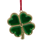 Northlight 3.25" Green Gold 4 Leaf Clover European Crystals Christmas Ornaments. Fixed Price $19.49.