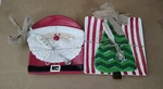Santa And Tree Cheese/appetizer Trays With Knife Set By Mud Pie. Fixed Price $49.00.