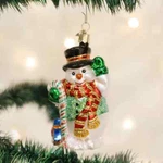 Old World Christmas Candy Cane Snowman Glass Ornament 24068. Fixed Price $18.88.
