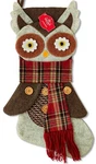 Rustic Owl 3D Christmas Stocking - Holiday Time New. Fixed Price $18.95.