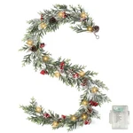 Ozfhua 6 Ft Christmas Garland With Lights Pre-lit Artificial Garl.... Fixed Price $79.86.