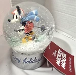 Disney Mickey Mouse Skiing Happy Holidays Snow Globe St. Nicholas Sq Christmas. Fixed Price $29.99.