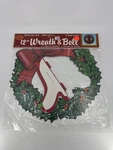 Vintage Beistle 12 Inch Christmas/holiday Wreath W/ Honeycomb Bell Centerpiece. Fixed Price $19.79.