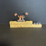 Blossom Bucket Suzi Skoglund Support Our Troops With Boy & Girl, Flags-block. Fixed Price $9.99.