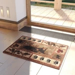 Nature Inspired Mother Bear With Cubs Brown Indoor Olefin Area Rug - 2' X 3'. Fixed Price $53.38.