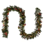 National Tree Company 9 Ft Pre-lit Wintry Pine Flocked Artificial Christmas G.... Fixed Price $80.38.