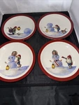 Williams Sonoma Christmas Xmas Nordic Elf 7-1/8" Dessert Plates Set Of 4. Fixed Price $10.00.