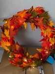 Glitzhome 20" Fall Lighted Maple Leaves Wreath. Fixed Price $21.95.