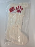 St. Nicholas Square Ivory Cable Knit Pet Christmas Stocking Red Paw *new*. Fixed Price $16.97.