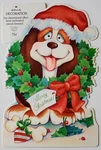 New Vintage Hallmark Merry Christmas Wreath Dog Door Wall Decoration. Fixed Price $5.90.