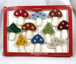 Nib 2024 Target Wondershop Embroidered Colored Mushrooms Ornaments Box Of 10. Fixed Price $14.00.