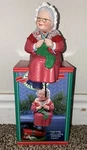 Vintage 1988 Hallmark Christmas Stocking Hanger Holder Mrs Claus Grandma W/ Box. Fixed Price $13.99.