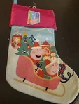 Peppa Pig Faux Sequin Trim Christmas Holiday Stocking New Ruz Pink And Blue. Fixed Price $6.99.