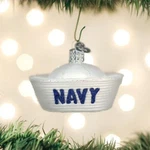 Old World Christmas 32377 Glass Blown Navy Cap Ornament. Fixed Price $19.75.