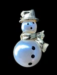 Vintage White Faux Pearl Gold Tone Frosty Snowman Brooch Festive Scarf Hat Pin. Fixed Price $9.95.