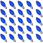 Goothy 25 Pack C7 Led Blue Christmas Replacement Light Bulbs, Shatterproof. Fixed Price $24.09.