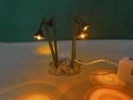 4 Lemax Rustic Street Lamps Battery Operated Adaptor Pre Owned. Fixed Price $15.00.