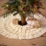 Vhc Brand Creme (cream) Shimmer Burlap Ruffled Mini 21" Christmas Tree Skirt-nip. Fixed Price $10.99.