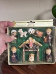 Vintage Christmas House Nativity Set Miniature 8PC Scene Figures Greenbrier. Fixed Price $15.00.