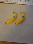 2 Cody Foster Banana Faux Fruit Food Hanging Glass Christmas Ornaments. Fixed Price $34.99.