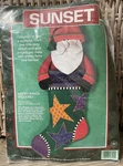 Quick "merry Santa" Sunset 24" (big!) Christmas Stocking Kit 18122 Printed. Fixed Price $9.99.