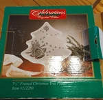 Vintage Celebrations Crystal Clear 7.5 Frosted Christmas Tree Plate New Box. Fixed Price $10.65.